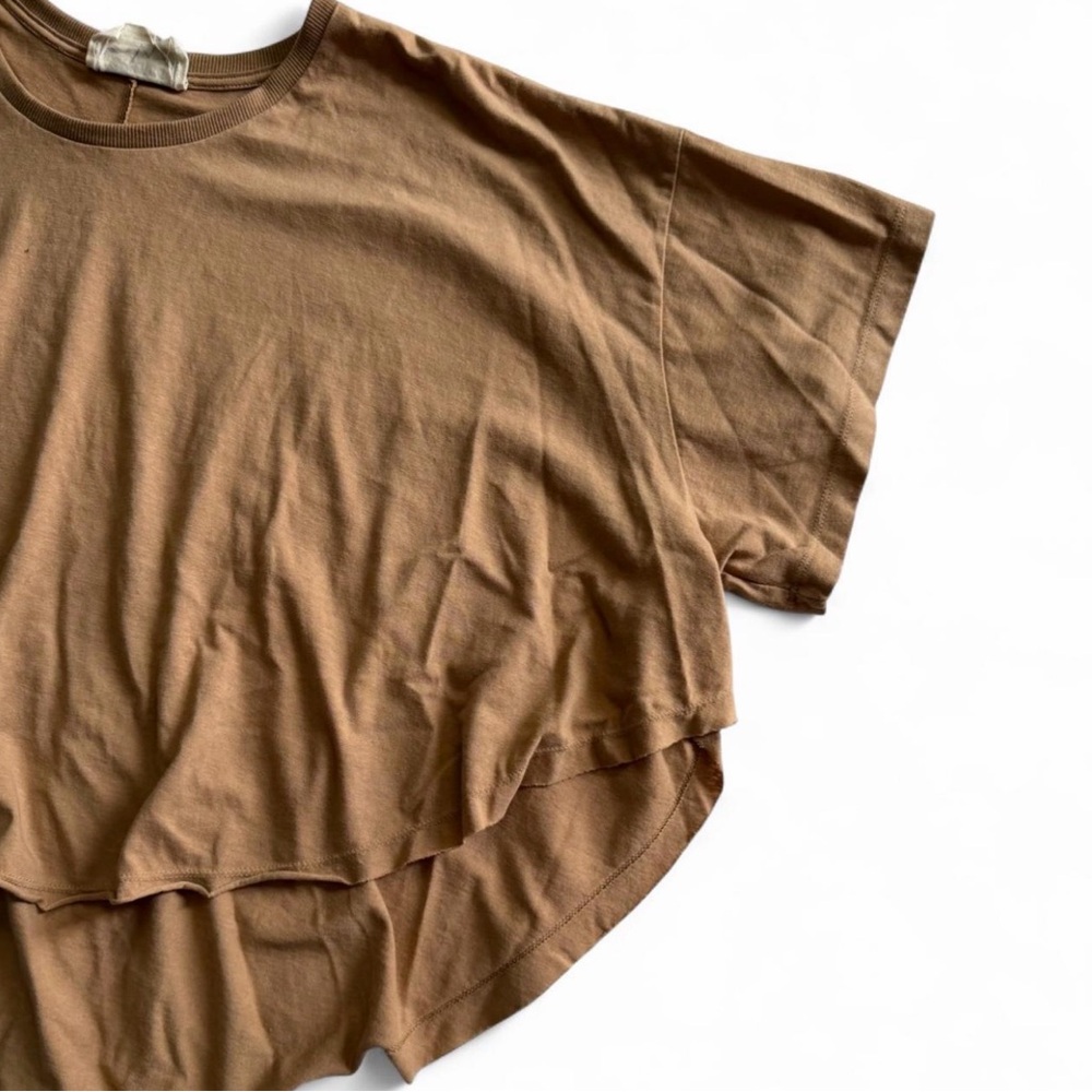 Spirited Boutique Tan High-Low Oversized Top M - Picture 2 of 5